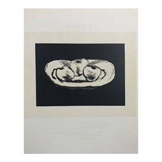 1963 Georges Braque Lithograph P71 Pommes Sur Fond Noir For Sale