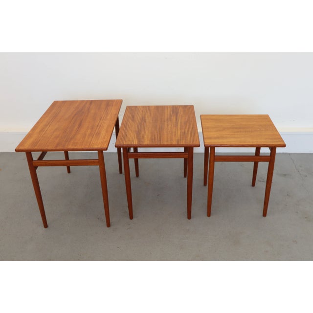 1960s Mid-Century Teak Nesting Tables, 1960s, Set of 3 For Sale - Image 5 of 12