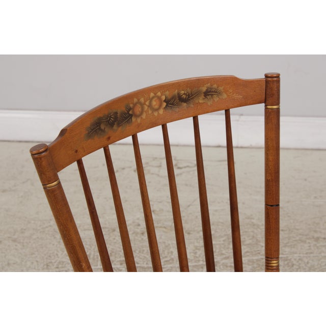 Brown Pair Hitchcock Early American Stenciled Dining Chairs For Sale - Image 8 of 18