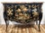Modern Vintage Louis XV Style Black Lacquered & Painted Marble Top Bronze Mounted Commode For Sale - Image 3 of 18