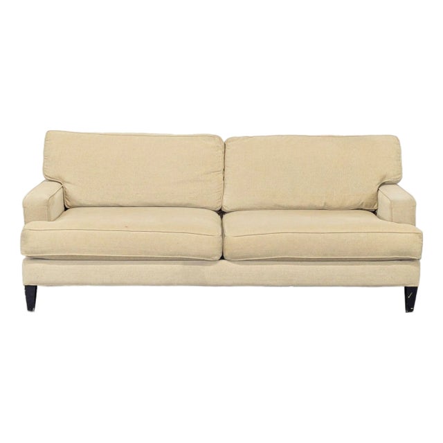 Pier 1 Imports 3-Seat Beige Sofa - Comfortable Seating for Any Living Room For Sale