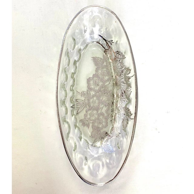 1960s Vintage Silver Floral Inlay Dish For Sale - Image 4 of 7