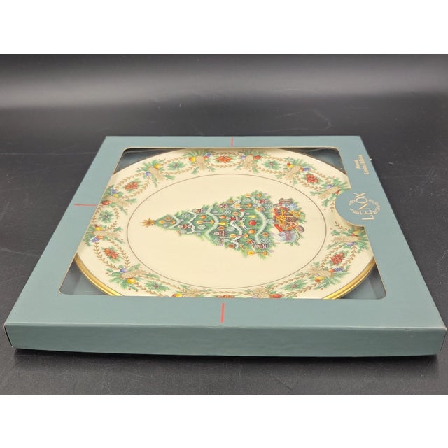Vintage Lenox 1998 Numbered Christmas Trees Around the World Plate With Original Box For Sale - Image 17 of 18