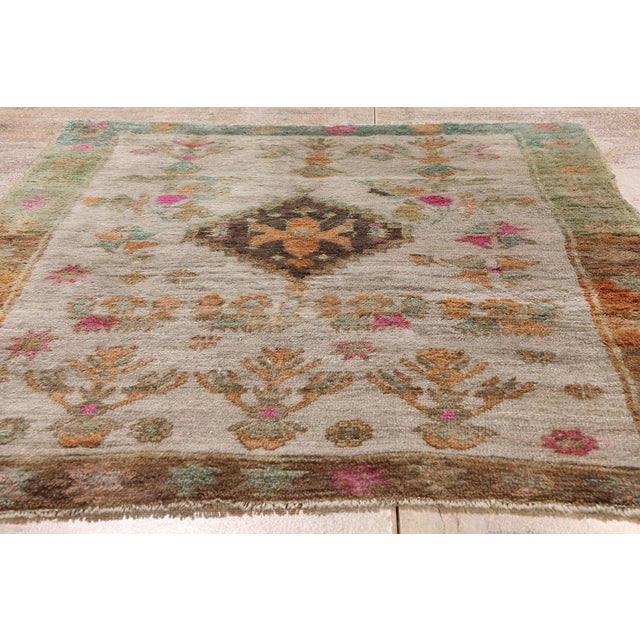Vintage Turkish Tulu Rug, 04'03 X 05'03 For Sale - Image 9 of 10