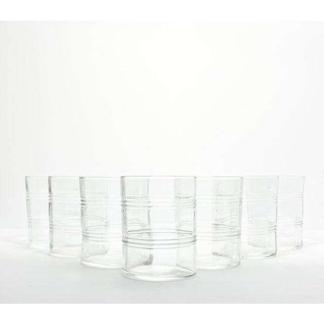 Anchor Hocking “Banded Rings, Clear” 7 Old Fashioned Tumbler Glasses 4” 14oz Excellent condition. No chips, cracks, or...