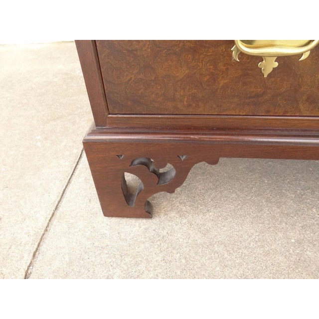 1990s Pierce Carved Mahogany Burl Bachelors Dresser For Sale - Image 5 of 6