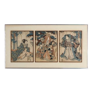 "Senobi Hagi", Signed Ichiryusai Toyokuni, Circa 1830 For Sale