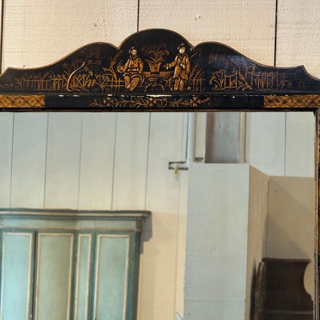 19th Century Chinoiserie Mirror With Gilt Detailing For Sale - Image 6 of 6