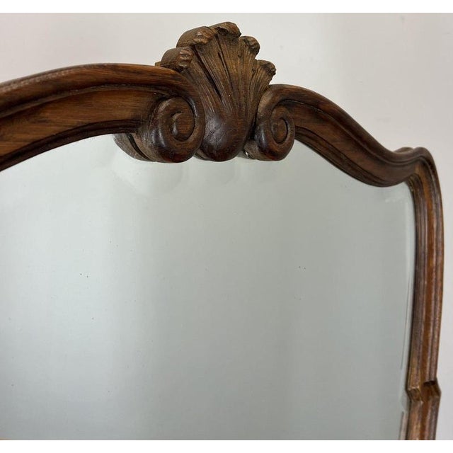 Vintage French Oak Dressing Table with Mirror For Sale - Image 4 of 17