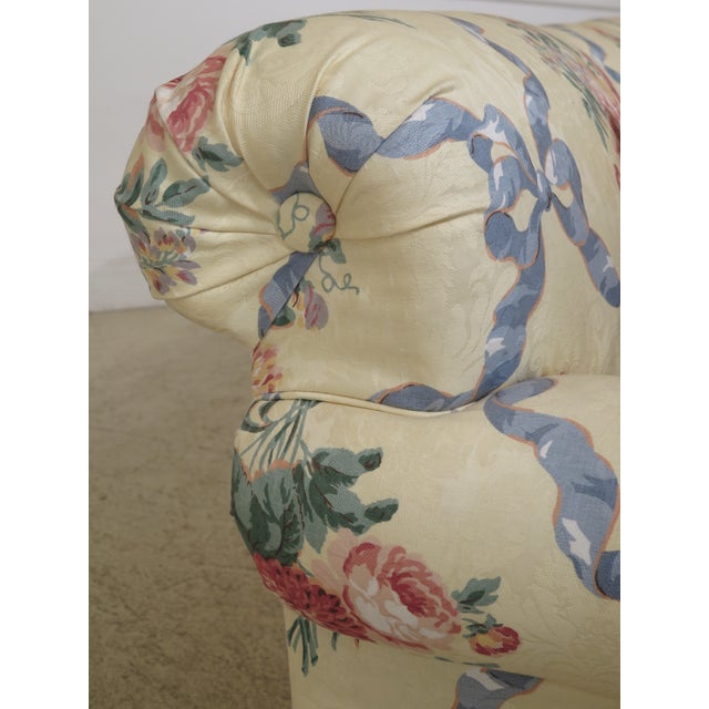 1990s Vintage Ethan Allen Yellow Floral Upholstered Sofa Chairish