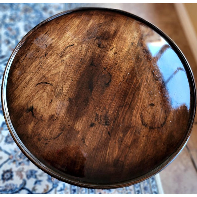 Pair of Exceptional English Georgian Side End Tables, a Pair (2) Pedestal Tables Circa: 1760, England. Cuban Mahogany Wood...