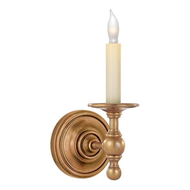 Chapman & Myers for Visual Comfort Signature Classic Single Sconce in Hand-Rubbed Antique Brass For Sale