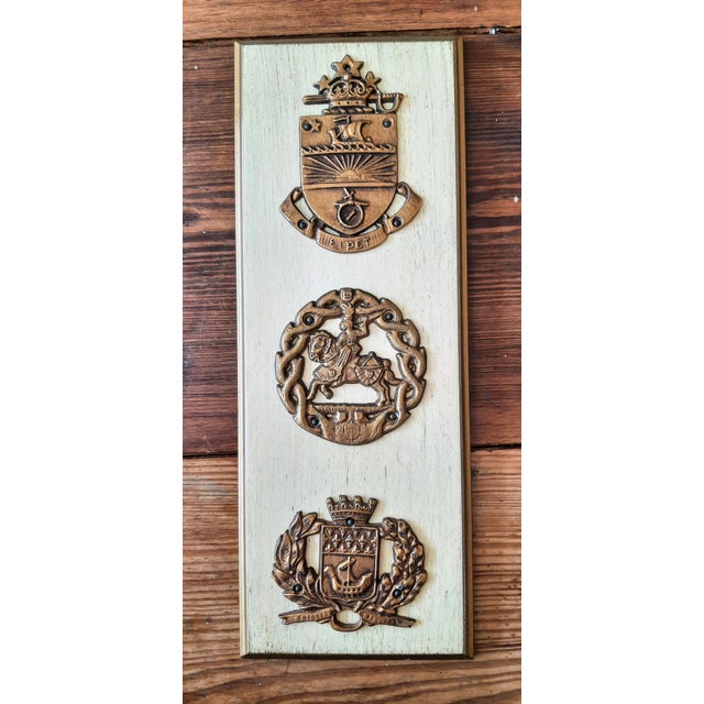 English Cast Metal Brasses French Wall Plaque For Sale - Image 3 of 5