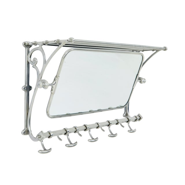 Early 20th century french chromed bathroom vanity mirror circa 1920. Beautiful and rare piece to have survived and ready...