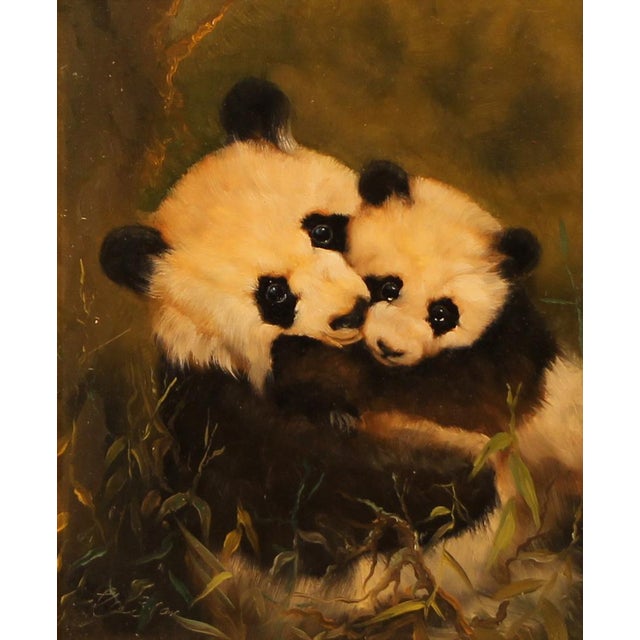 This charming small-format oil painting by the German animal painter Wolfgang Kaiser (born 1941) presents an intimate and...