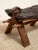 Vintage Leather Saddle Stool With Tufted Seat and Sculptural Wood Frame as Found For Sale In Los Angeles - Image 6 of 12