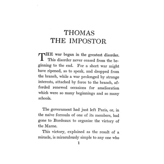 "Thomas the Impostor" 1925 Cocteau, Jean For Sale - Image 4 of 5