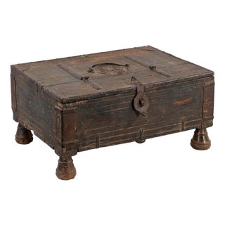 Vintage Indian Teakwood Small Box For Sale