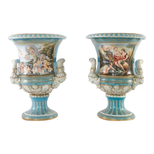 Late 19th Century Large Sevres Porcelain Campana - a Pair