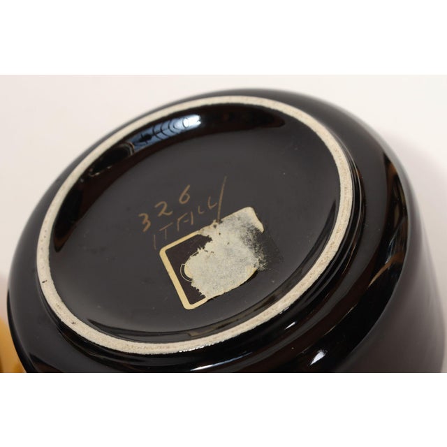 Vintage Italian Black and Yellow Lidded Ceramic Jar by Pino Spagnolo for Sicart For Sale - Image 10 of 10