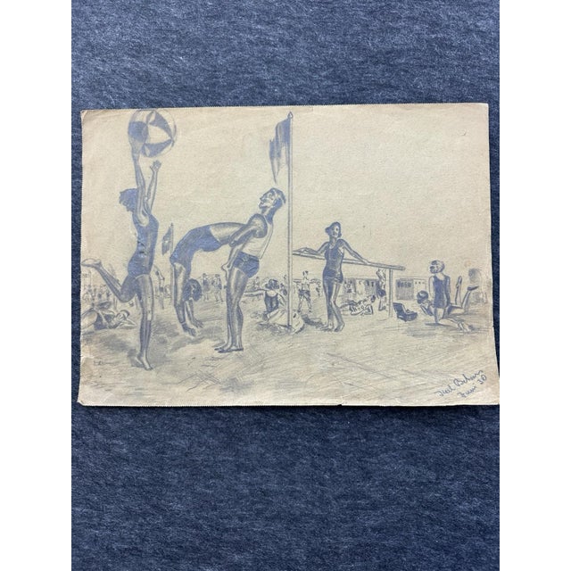Sport Reck Leibesübungen, 1930, Pencil on Paper, in Good conditions. Designed 1890 to 1919 This piece is designed in the...