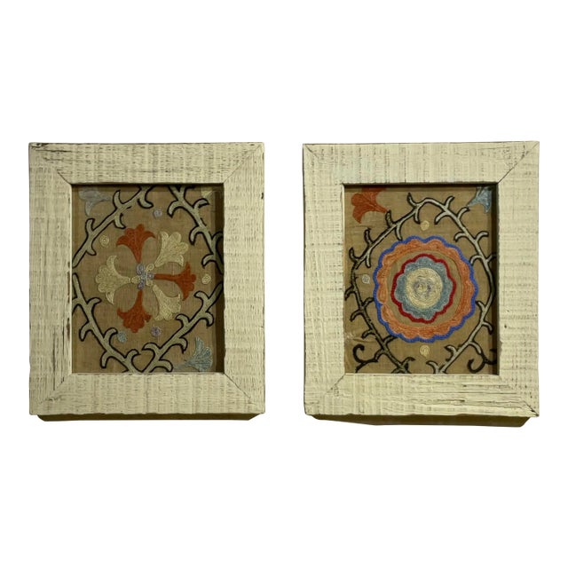 Pair of Antique Suzani Wall Hanging For Sale