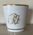 Set 6 antique 18th century English porcelain white & gold monogrammed coffee cups or cans. Each decorated with large...