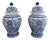 Chinoiserie Blue and White Porcelain Ginger Jars, Pair For Sale
