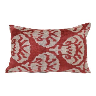 Silk Uzbek Ikat Velvet Hand Made Pillow Cushion For Sale