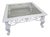 Baroque Whitewashed Coffee Table with Beveled Glass For Sale