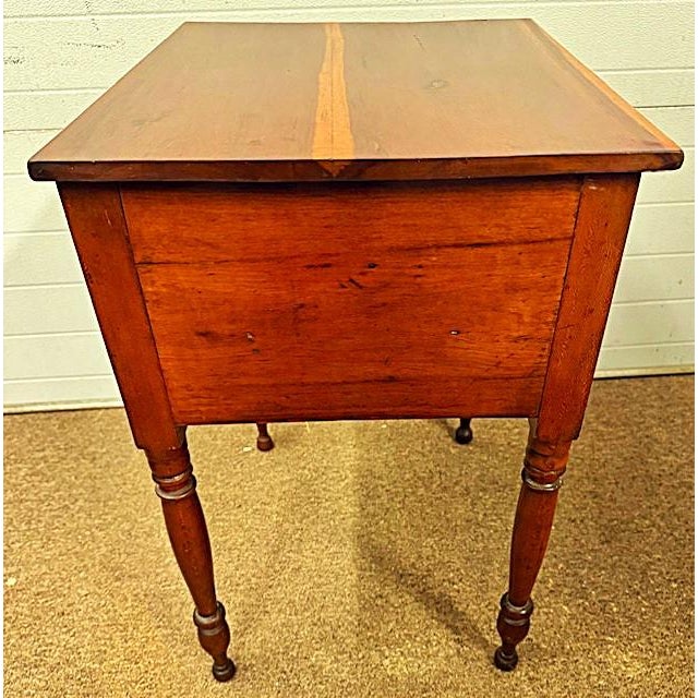American Antique American 2 Drawer Sheraton Cherry Work Table For Sale - Image 3 of 10