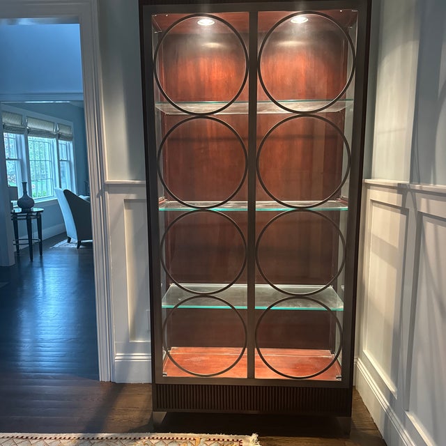 1990s 1990s Ethan Allen Art Deco Display Curio Cabinet For Sale - Image 5 of 5