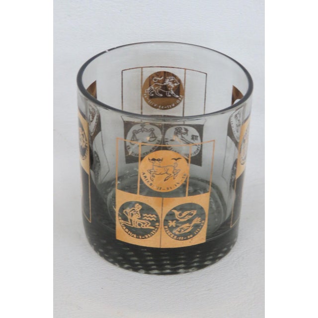 Coins of the World Lowball Bar Glass Set 6pc Black With 22k Gold Design 4920b For Sale - Image 10 of 13