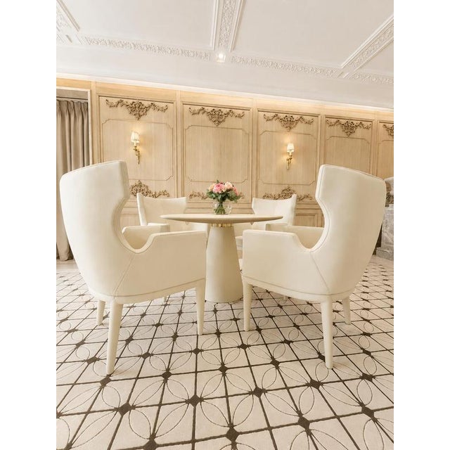Textile El Chair in Leather and Wood by Christophe Perichon For Sale - Image 7 of 10