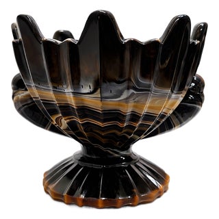Art Deco Lithyaline Glass Centrepiece Bowl from STS Abel Zagreb, 1930s For Sale