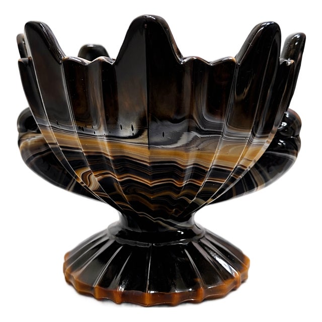 Art Deco Lithyaline Glass Centrepiece Bowl from STS Abel Zagreb, 1930s For Sale