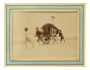 Boys Pulling a Wagon, Original Photograph, Late 19th-Century
