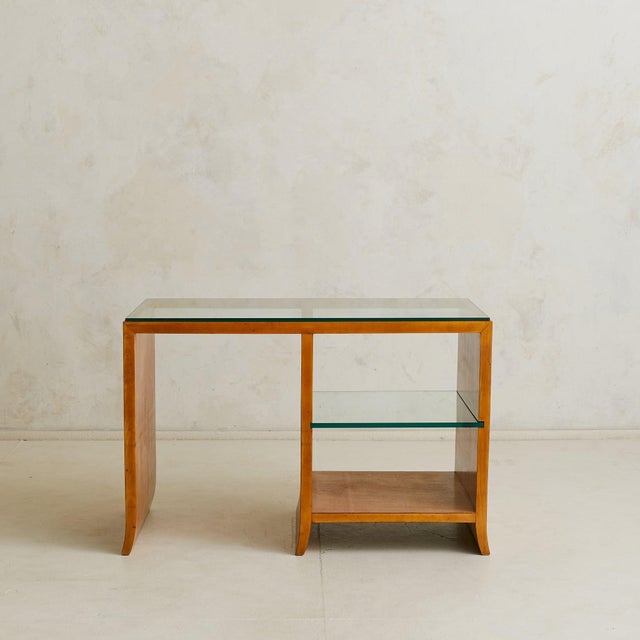 Italian Wood + Glass Desk in the Manner of Paolo Buffa, 1950s For Sale - Image 9 of 18