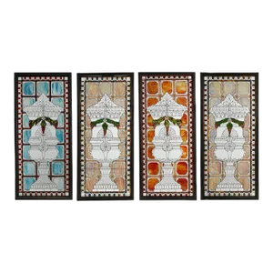 Late 19th Century American Victorian Leaded Glass Windows - Set of 4