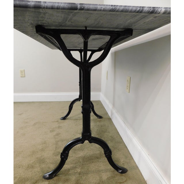 Antique Wrought Iron Base Marble Top Pastry Table | Chairish