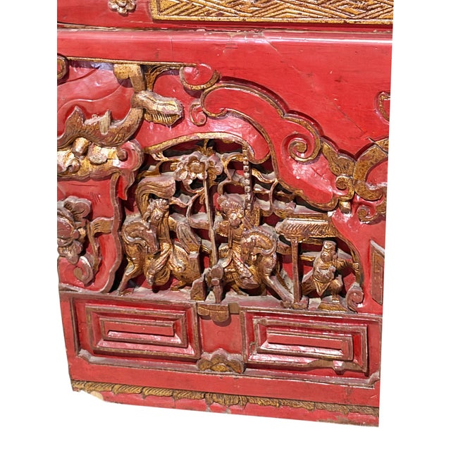 Vintage Chinoiserie Red Lacquer Princess Daybed 90" W For Sale - Image 12 of 15