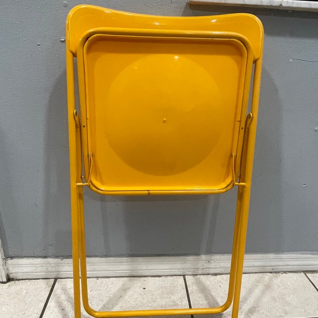 Metal Vintage Ikea Ted Folding Chair, Yellow, by Niels Gammelgaard, 1979-1989 For Sale - Image 7 of 15