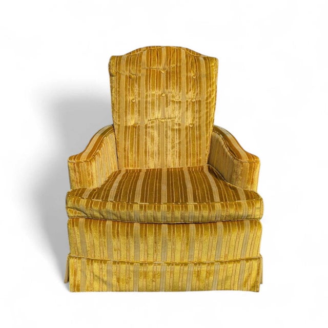 Vintage Striped Yellow Lounge Chair, Key City, Mid-Century Modern For Sale - Image 12 of 18