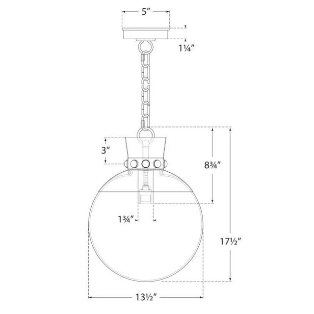 Traditional Julie Neill for Visual Comfort Signature Lucia Medium Pendant in Celadon & Gild with Clear Glass For Sale - Image 3 of 3
