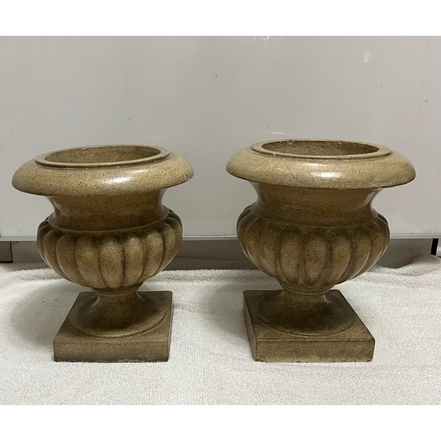 Vintage Glazed Finished Terracotta Planters, a Pair For Sale - Image 4 of 9