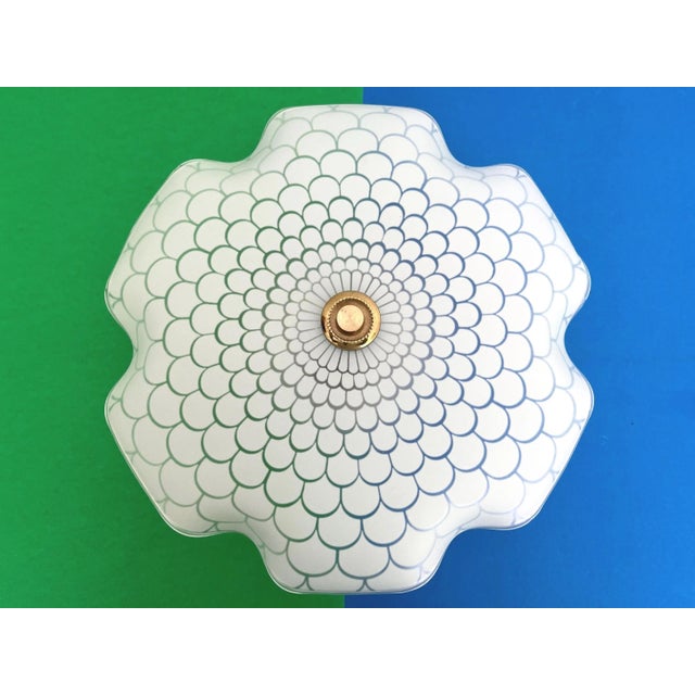 Mid Century Frosted Glass Flower Flush Light For Sale - Image 6 of 18