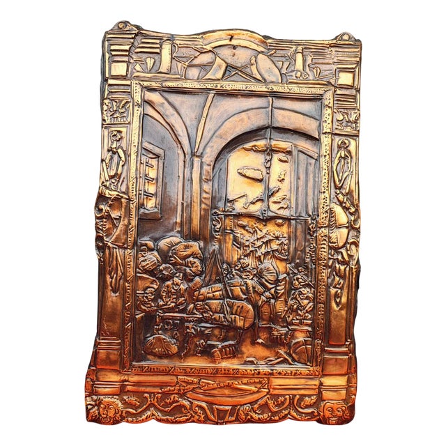 Copper Embossed Bas-Relief, 1960s For Sale