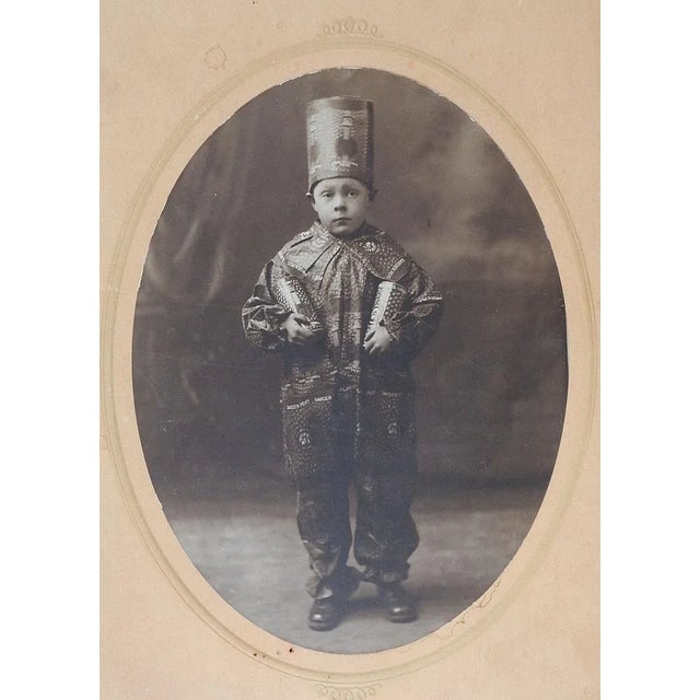 English Vintage Advertising Photograph Child in Costume for Garden Peas For Sale - Image 3 of 4