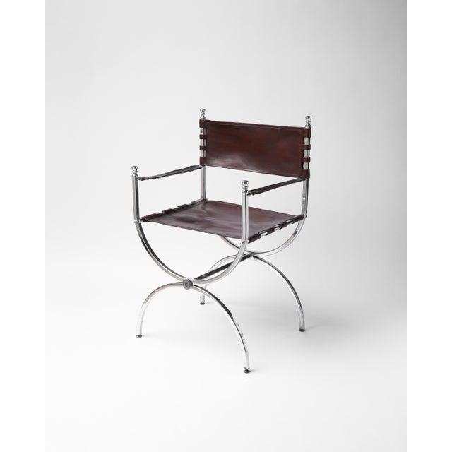 Maison Jansen Savonarola Armchair from Maison Jansen, 1960s For Sale - Image 4 of 14
