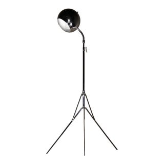 Vintage Mid-Century Modern Chrome Eyeball Orb Tripod Floor Lamp For Sale